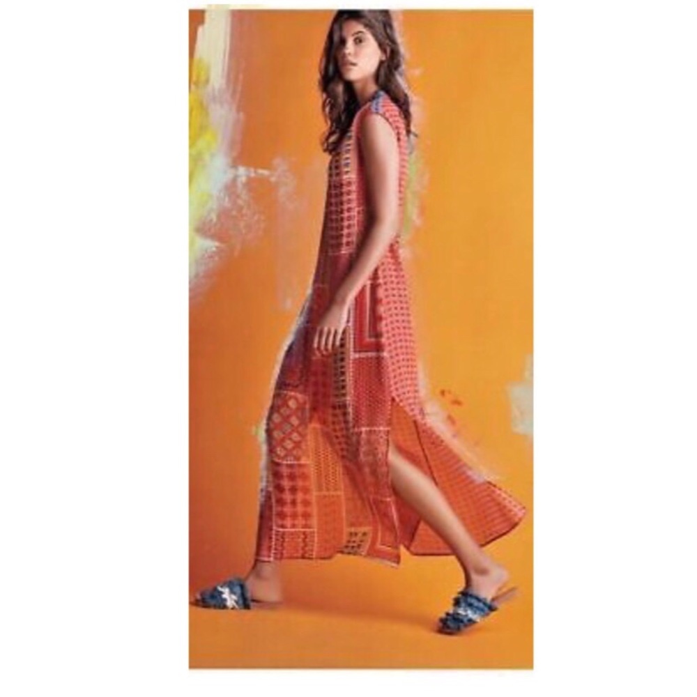 RARE🤩Anthropologie Midi Maxi Summer Dress Beading - Picture 2 of 5